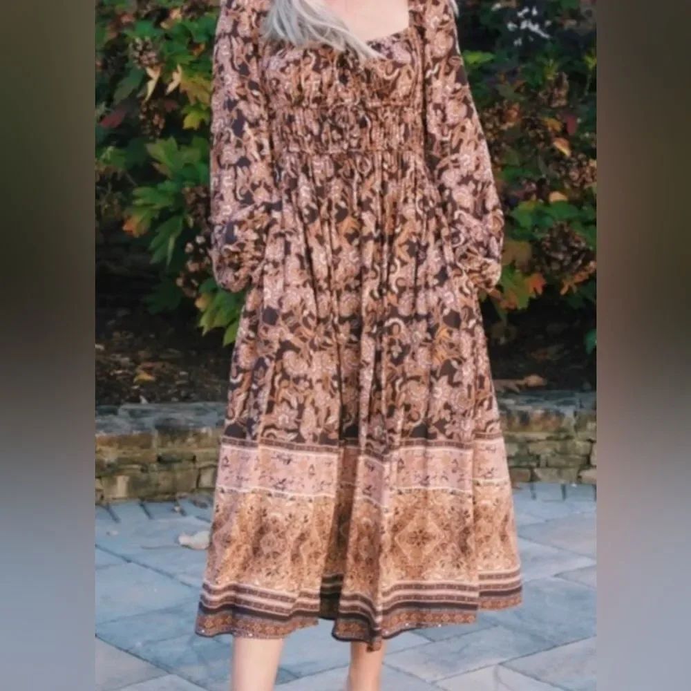 Olivaceous - midi dress size L multicolor 100% rayon